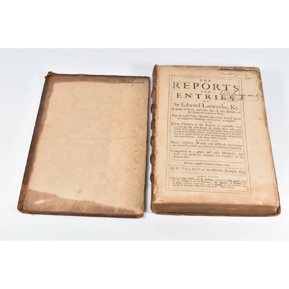Antique‎ 1718 Sir Edward Lutwyche Legal Reports Leather Bound Rare Law Book
